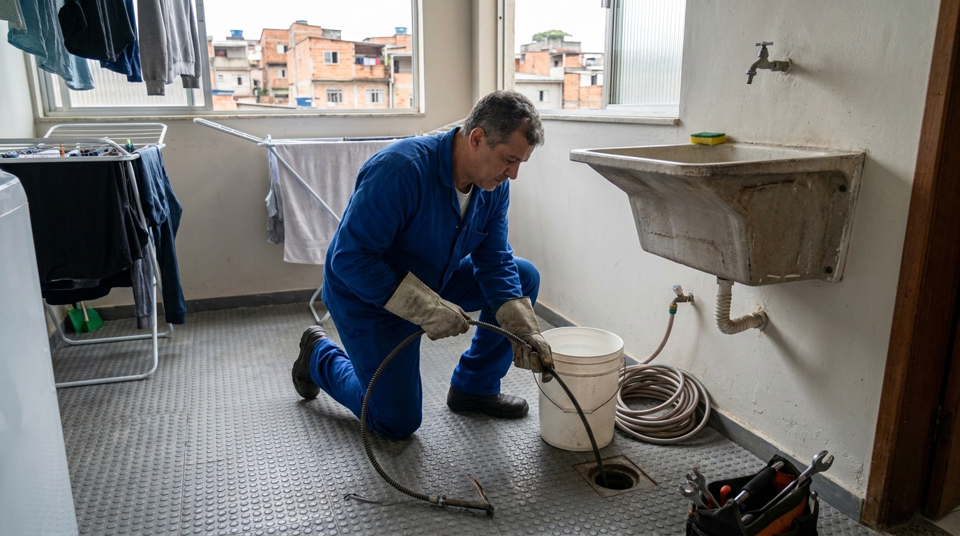 Desentupimento de ralo no banheiro em João Pessoa‑PB